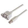 Picture of USB Type B Coupler, Female Bulkhead/Type B Male, 0.3M