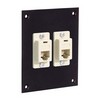 Picture of Universal Sub-Panel Black, 2 Ivory Feed-Thru Couplers, RJ11 (6x4) Straight