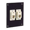 Picture of Universal Sub-Panel Black,2 Ivory Feed-Thru Couplers, RJ12 (6x6) Straight