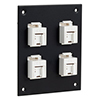 Picture of Universal Sub-Panel, 4 110 Category 6 Tool-less PoE+ Compliant Jacks