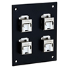 Picture of Universal Sub-Panel, 4 110 Shielded Category 6ATool-less PoE+ Compliant Jacks