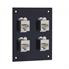 Picture of Universal Sub-Panel, 4 Shielded Category 5e Low Profile Mini-Couplers, RJ45 Straight Thru