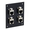 Picture of Universal Sub-Panel, 4 Shielded Category 6A Couplers, RJ45 Straight Thru
